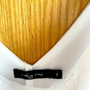 Ruby Rox scooped neck Embroidered Chiffon knee length dress